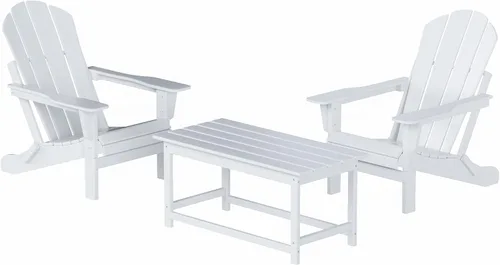 Miniatura 42 de WO Home Furniture - Juego de 3 sillas plegables para exteriores, mesa auxiliar, resistente a la intemperie y a los rayos UV, para césped, jardín
