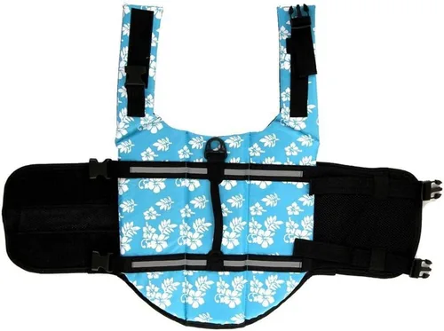 Miniatura 3 de Chaleco salvavidas para perro Woo Woo Pets, ajustable, XS, Azul (Blue Flower)