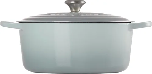 Miniatura 4 de Le Creuset Horno holandés redondo de hierro fundido esmaltado, 9 cuartos de galón, Sal marina Sea Salt