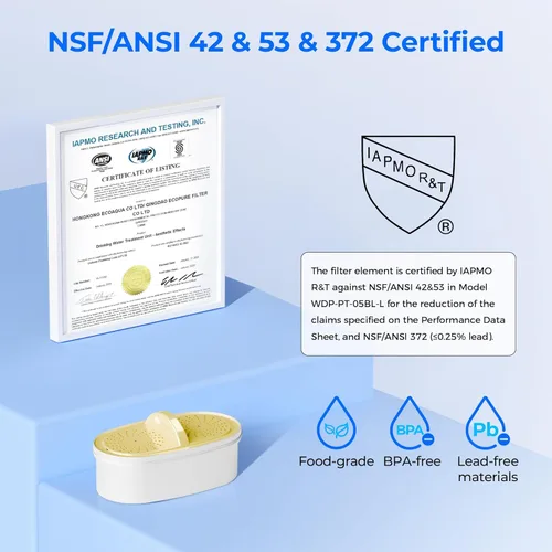 Miniatura 2 de Waterdrop Upgrade Filtros de Reemplazo Certificados NSF 53 & 42 & 372, para Todas las Jarras y Dispensadores Waterdrop, Reduce Plomo, PFAS