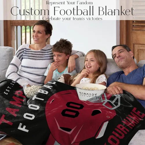 Miniatura 29 de Manta personalizada para fanáticos del fútbol americano – Se envía al día siguiente – Hecha en Estados Unidos – Manta de vellón personalizada