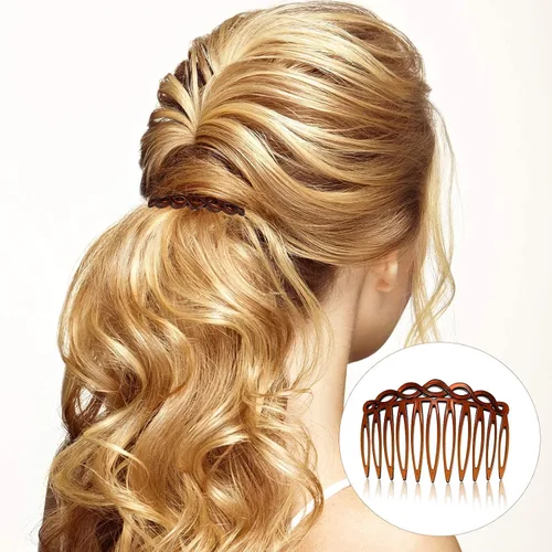 Miniatura 5 de WILLBOND 16 piezas de accesorios para peine de pelo para mujer, peines laterales franceses, clips decorativos de plástico para mujeres, velo de boda