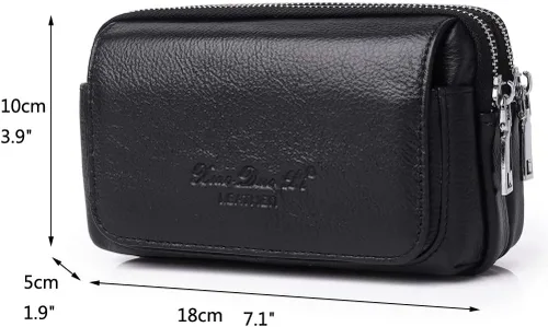 Miniatura 7 de Leather Waist Pack Belt Holster for Men Women Clip Holder Outdoor Travel Cover Pouch Purse Fanny Bag Cell Phone Case