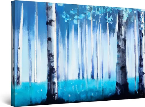 Miniatura 14 de Startonight Lienzo decorativo abstracto para pared, pintura del árbol de la vida amarillo, impresión grande estirada, moderna para dormitorio o sala