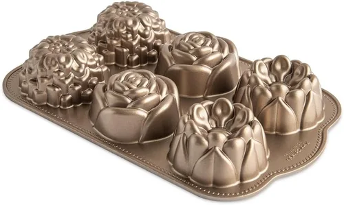 Miniatura 10 de Nordic Ware molde para pastel con forma de rosebud, capacidad de 2.25 tazas, color tofe