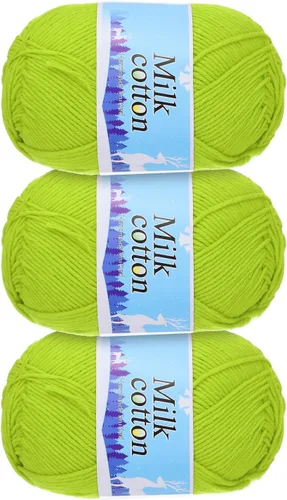Miniatura 13 de Hilo de algodón, 60 % algodón y 40 % fibras acrílicas, hilo suave para tejer a mano, para manualidades, manualidades, proyectos de tejer, decoración