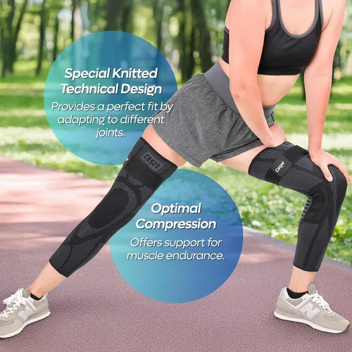 Miniatura 8 de Caspe Leg Compression Sleeve With Strap, Full Length Thigh Knee Calf Support, Knee Compression Sleeve Women & Men, Full Leg Support for Light