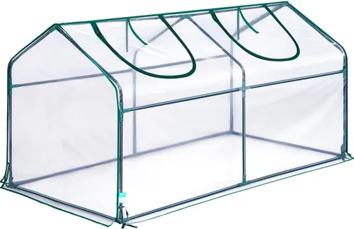 Miniatura 9 de Quictent Invernadero portátil de 95 pulgadas de ancho x 36 pulgadas de profundidad x 36 pulgadas de alto, 2 ventanas de malla y gran puerta de Verde
