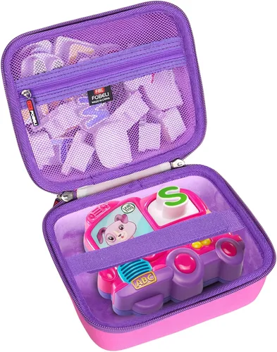 Miniatura 2 de FBLFOBELI Estuche rígido de transporte EVA compatible con LeapFrog Fridge Phonics juego de letras magnéticas (rosa)