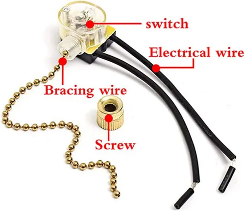Miniatura 3 de Interruptor de luz para ventilador de techo Zing Ear ZE-109, control de dos cables encendido-apagado compatible con lámparas de techo Hunter y luces