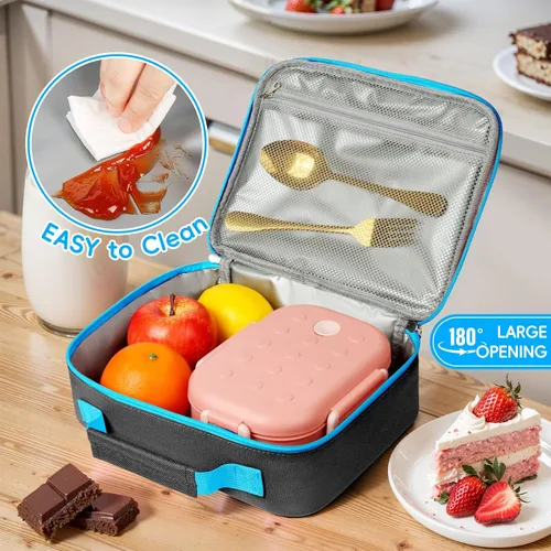 Miniatura 5 de Lonchera para niños, bonita bolsa de almuerzo aislada para niños, lonchera escolar impermeable, regalo para adolescentes y adultos, bolsa