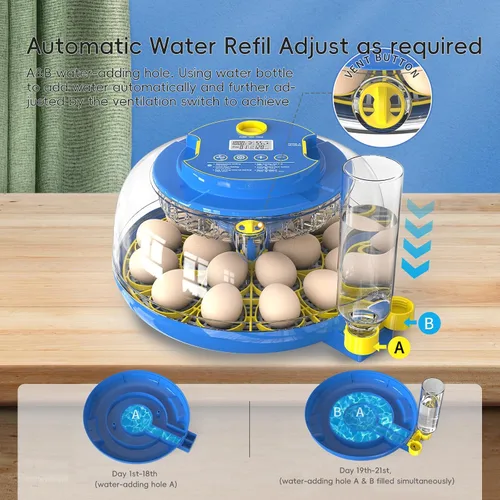 Miniatura 2 de 18 incubadoras de huevos con giro automático de huevos y control de humedad, pantalla de temperatura para incubar pollo, pato, codorniz, pájaros