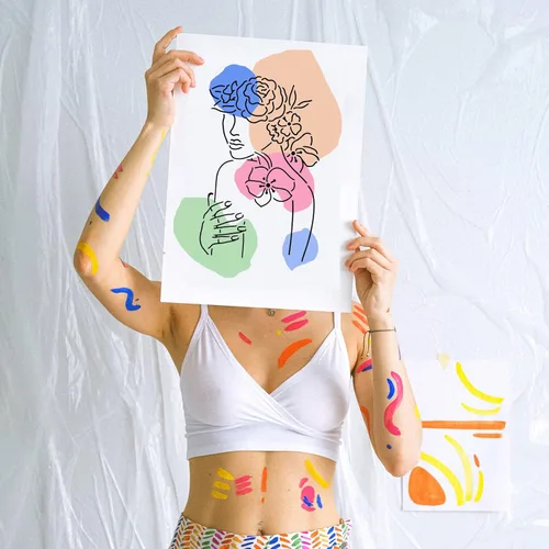 Miniatura 5 de FINGERINSPIRE 4 plantillas de cara para mujer de 11.7 x 8.3 pulgadas, plantillas de pintura floral femenina, plantillas de plástico para mujer