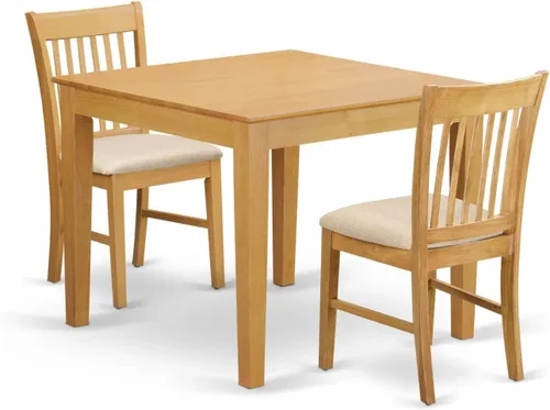 Miniatura 6 de East West Furniture OXNO3-MAH-C - Juego de mesa de comedor de 3 piezas contiene una mesa de cocina cuadrada y 2 sillas de comedor tapizadas de tela