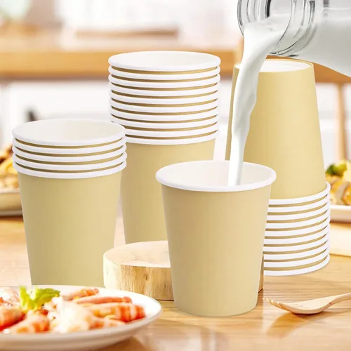 Miniatura 22 de Vasos de papel de 8 onzas, paquete de 150 unidades, tazas de café de papel desechables para bebidas calientes o frías para fiestas, picnic, Azul