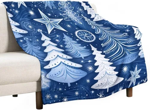 Miniatura 13 de Elegante manta de Navidad con diseño de ciervos y bayas rojas y verdes, diseño de renos de invierno, con diseño de ciervos y bayas rojas, manta
