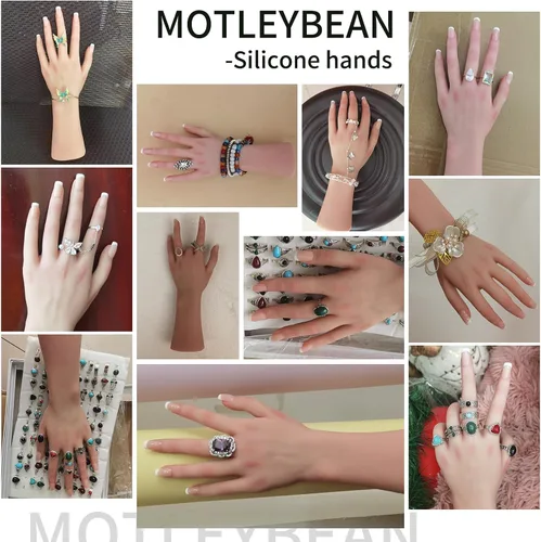 Miniatura 6 de Mano de mujer realista de silicona tamaño natural para mostrar joyas, bromas, accesorios de Halloween, accesorios para fotografía