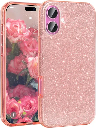 Miniatura 26 de MATEPROX - Funda compatible con iPhone Air de 6.5' [2025], carcasa protectora de 3 capas con purpurina brillante y tendencia, anti-arañazos y a