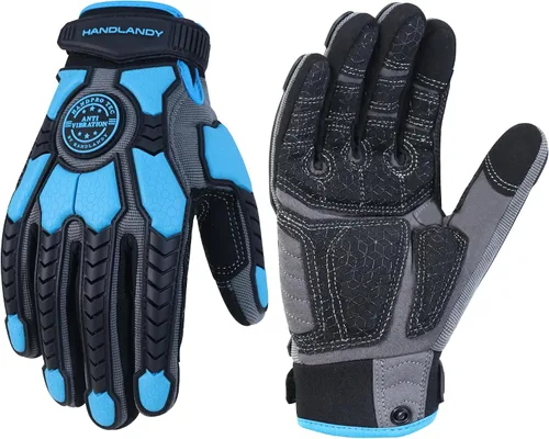 Miniatura 8 de HANDLANDY Anti Vibration Gloves, SBR Padding, TPR Protector, Mechanic Work Gloves