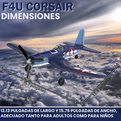 Miniatura 6 de LEAMBE Avión RC de 4 canales: avión acrobático listo para volar, fácil control para principiantes, avión F4U Corsair RC el mejor regalo para adultos