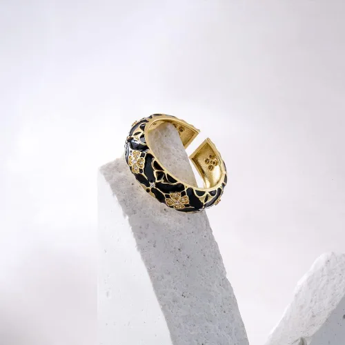Miniatura 3 de Anillos de trébol de cuatro hojas para mujer, ajustable, delicado, esmaltado, joyería de la suerte