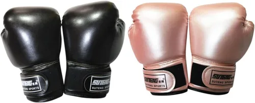 Miniatura 8 de Guantes de boxeo para niños 6oz, guantes de entrenamiento y sparring para niños de color negro, guantes de puño para niños, guantes de boxeo Pu
