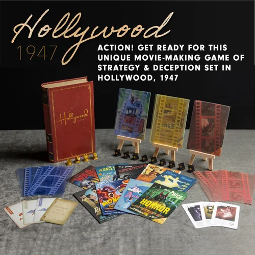 Miniatura 2 de Facade Games Hollywood 1947 Juego de Mesa - Un Juego de Hacer Películas para Amigos y Familia - Un Juego de Mesa de Cartas, Estrategia y Engaño