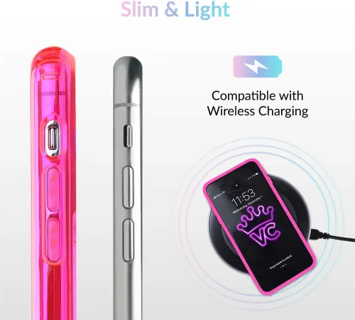 Miniatura 6 de VELVET CAVIAR Compatible con iPhone X Case/iPhone Xs Case Neon Pink - Bonita funda protectora transparente para mujeres y niñas (rosa intenso)