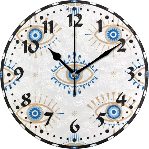 Miniatura 7 de Reloj de pared con patrón de flores mexicanas, silencioso sin tictac de 10 pulgadas, funciona con pilas, reloj fácil de leer para decoración