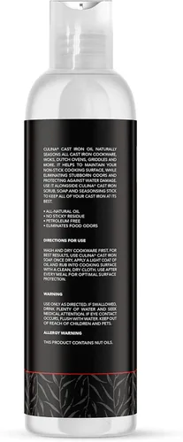 Miniatura 2 de Culina Aceite de hierro fundido 100% natural OU Kosher - Limpia, acondiciona, protege y cuida todas las sartenes de hierro, sartenes, planchas