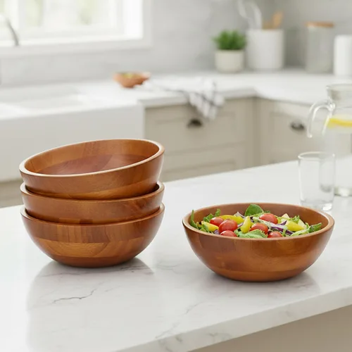 Miniatura 18 de Woodard & Charles - Cuenco grande de madera para ensaladas, frutas, palomitas de maíz, pasta, 10 pulgadas de diámetro x 4.5 pulgadas de alto