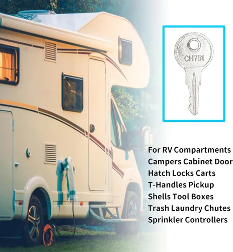 Miniatura 3 de CH751 - Llaves para caravanas con cerradura para compartimientos de caravana, cerraduras de puerta de gabinete, carritos, manijas en T, cajas