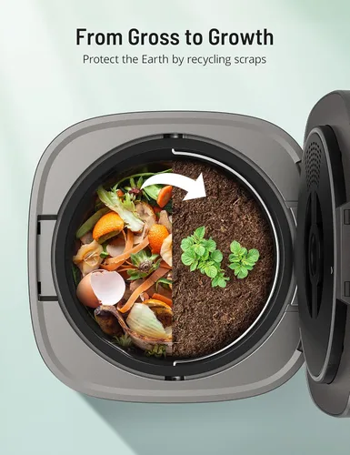 Miniatura 5 de Paris Rhône Compostador de cocina inteligente para residuos, contenedor eléctrico de compost de cocina, respetuoso con el medio ambiente