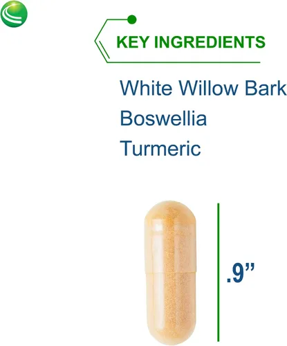 Miniatura 3 de Nutra Biogenesis White Willow Forte - Cápsulas de corteza de sauce blanco para apoyo digestivo con boswellia, cúrcuma, jengibre y bromelina, mezcla