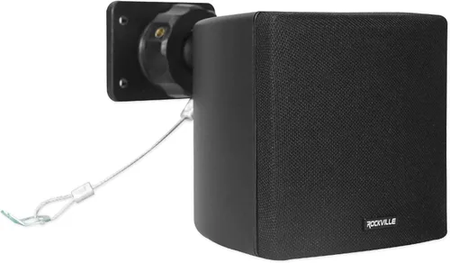 Miniatura 5 de Rockville Paquete RCS80-1: Amplificador Bluetooth comercial de 60 vatios y 70 V, (10) altavoces giratorios de montaje en pared de cubo negro de 3.5