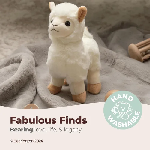Miniatura 3 de Bearington - Animal de peluche de llama suave de 10 pulgadas, relleno de alpaca para niños, niños y niñas, Alma