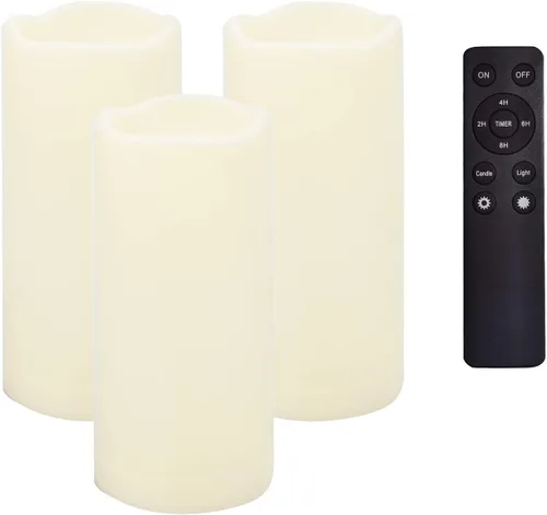 Miniatura 12 de CANDLE CHOICE Velas LED sin flama, impermeables, de pilas, para exteriores, con control remoto y temporizador, luz blanca parpadeante de resina