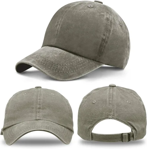 Miniatura 4 de 4 piezas de algodón lavado gorra de béisbol ajustable sarga llano sombrero unisex gorra de béisbol vintage papá sombrero