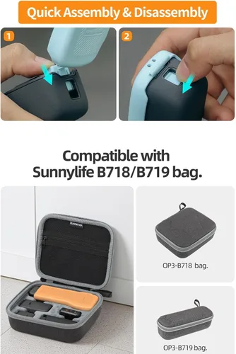 Miniatura 7 de Osmo Pocket 3 - Funda protectora con cordón, tapa de almacenamiento magnética para filtros y lente gran angular, cardán abatible y protector de Azul