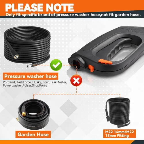 Miniatura 4 de Repuesto de pistola rociadora de alta presión, manguera de bloqueo y gatillo de seguridad, compatible con Portland Husky Black Decker Ford Pulsar