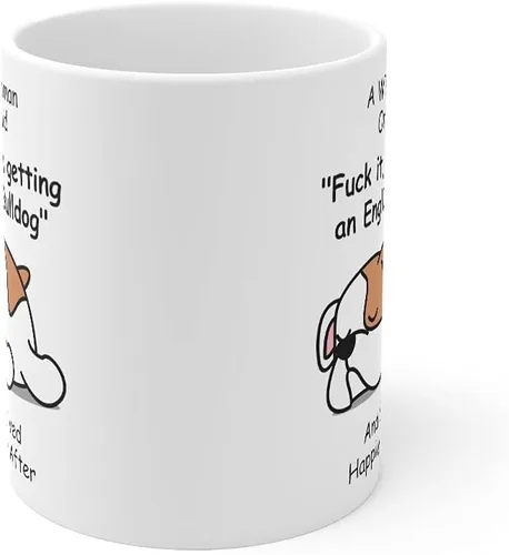 Miniatura 2 de Taza divertida para mujeres dueñas de mascotas – Taza para café «A Wise Woman Once Said», blanca, 325 ml.