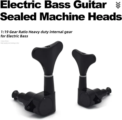 Miniatura 3 de MAXCHEER Afinadores de Guitarra y Bajo, Clavijas de Afinación de Guitarra Bajo, Clavijero Sellado de Relación, Repuesto de Cabezal de Máquina