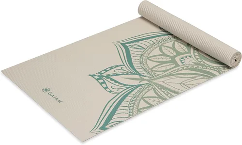 Miniatura 18 de Gaiam - Esterilla de yoga premium de 5mm con estampado, gruesa y antideslizante para todo tipo de yoga, pilates y entrenamientos en el suelo