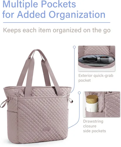 Miniatura 4 de BAGSMART Bolsa acolchada con asa superior para mujer, bolsa de hombro, bolsa grande de 25 litros para trabajo, escuela, viajes