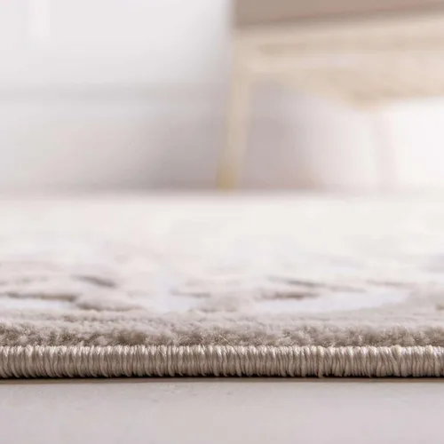 Miniatura 5 de Unique Loom Rushmore Collection - Alfombra de área Johnson (4 pies 1 pulgada x 6 pies 1 pulgada, ovalada, blanco nieve/beige)