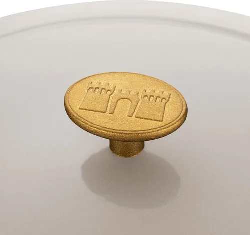 Miniatura 9 de BALLARINI Bellamonte Horno holandés ovalado de hierro fundido de 4.75 cuartos de galón, color blanco crema