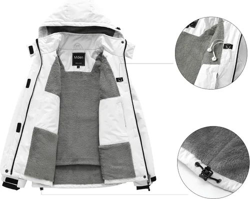 Miniatura 2 de Mden Chaqueta de esquí impermeable para mujer, resistente al viento, con aislamiento de forro polar