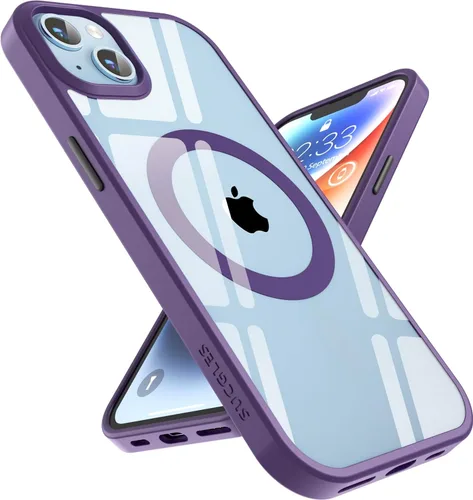 Miniatura 19 de SUCGLES Funda para iPhone 13 Pro Max con MagSafe, imán ultra fuerte N56, protección contra caídas de 12 pies, antiamarilleo, funda magnética