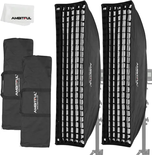 Miniatura 10 de AMBITFUL 2 unids 8.7x35.4 in 9"x35" Beehive Honeycomb Grid Strip Softbox Bowens Mount para Studio Flash