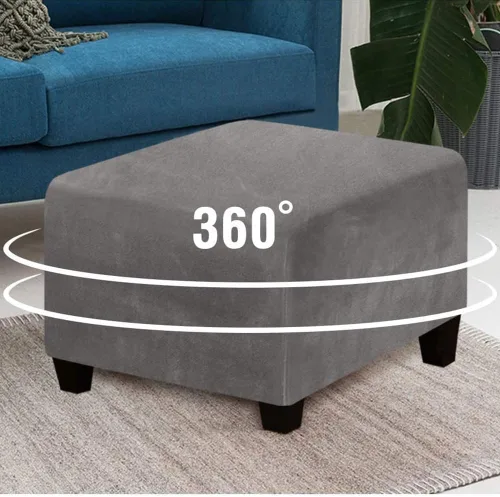Miniatura 5 de XMNTG Juego de 2 fundas para sillas de club de terciopelo elástico, color gris, juego de fundas otomanas para sillón, fundas para silla decorativa